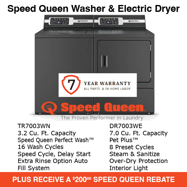 Speed Queen TR7003BN TR7 UltraQuiet Top Load Washer with Speed