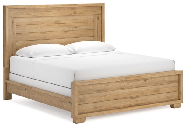 B841-Kbed-Panel Galliden King Bed Light Brown