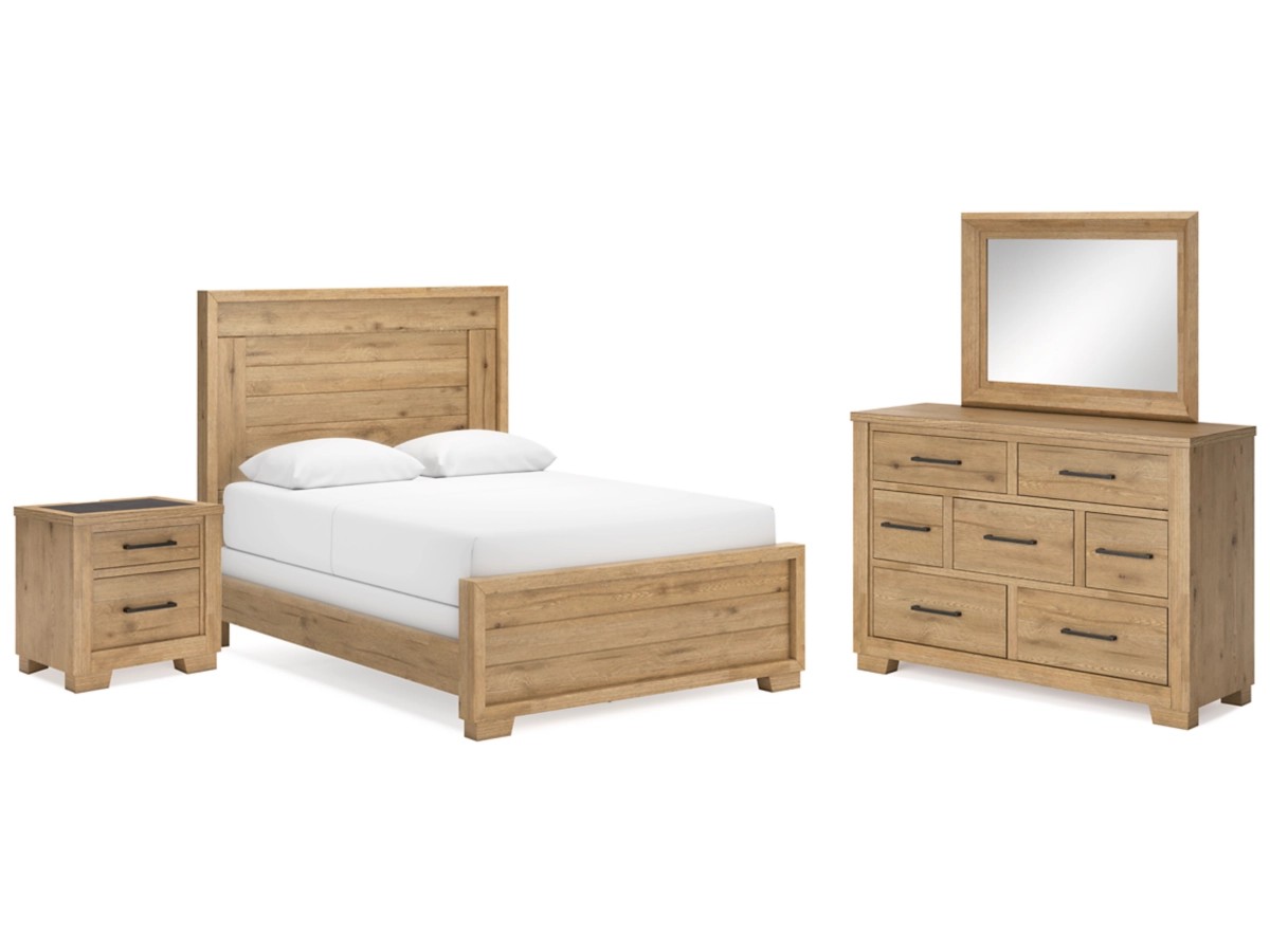 B841-4pc-Queen Galliden Queen 4Pc Bedroom Light Brown