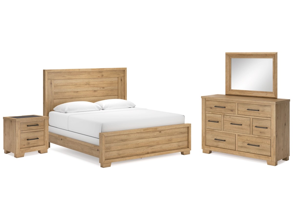 B841-4pc-King Galliden King 4Pc Bedroom Light Brown