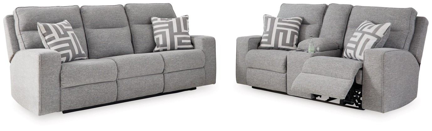 Biscoe- Sofa/Loveseat set- Pewter